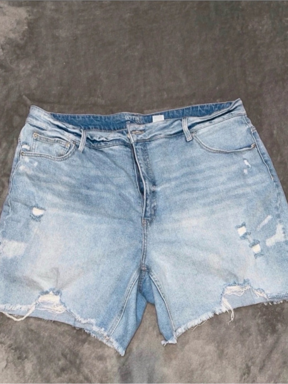 Casual Light Blue Distressed Women's Denim Shorts
